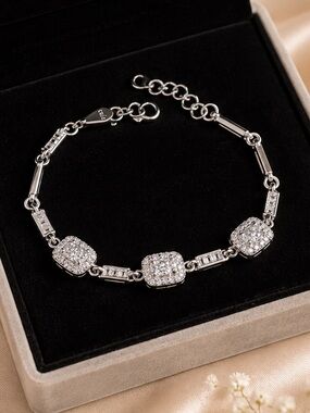 💎 RARE SOLID STERLING SILVER 0.9CT MOISSANITE BRACELET 💎